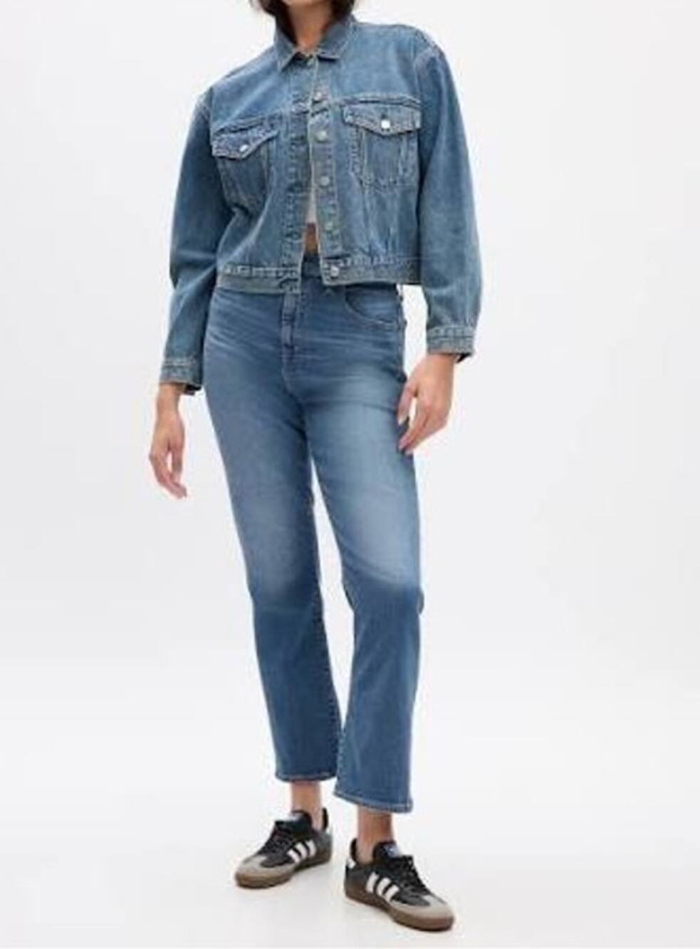 Gap Kick Fit High Rise Denim Flare Jeans Medium Wash Blue 31 / 12